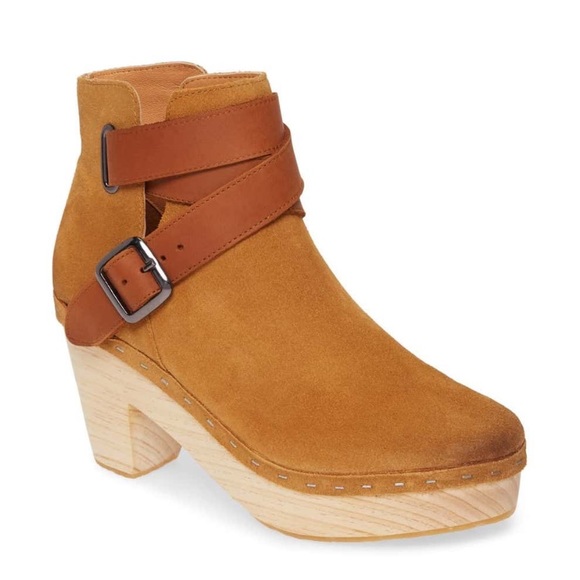 FREE PEOPLE | Sand Leather Bungalow 70s Clog Boot Neutral Boho Scandi New - Picture 4 of 5